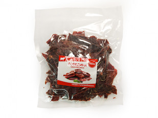 Кальмар стружка со вкусом краба (розовая): Говядина вяленая (строганина)