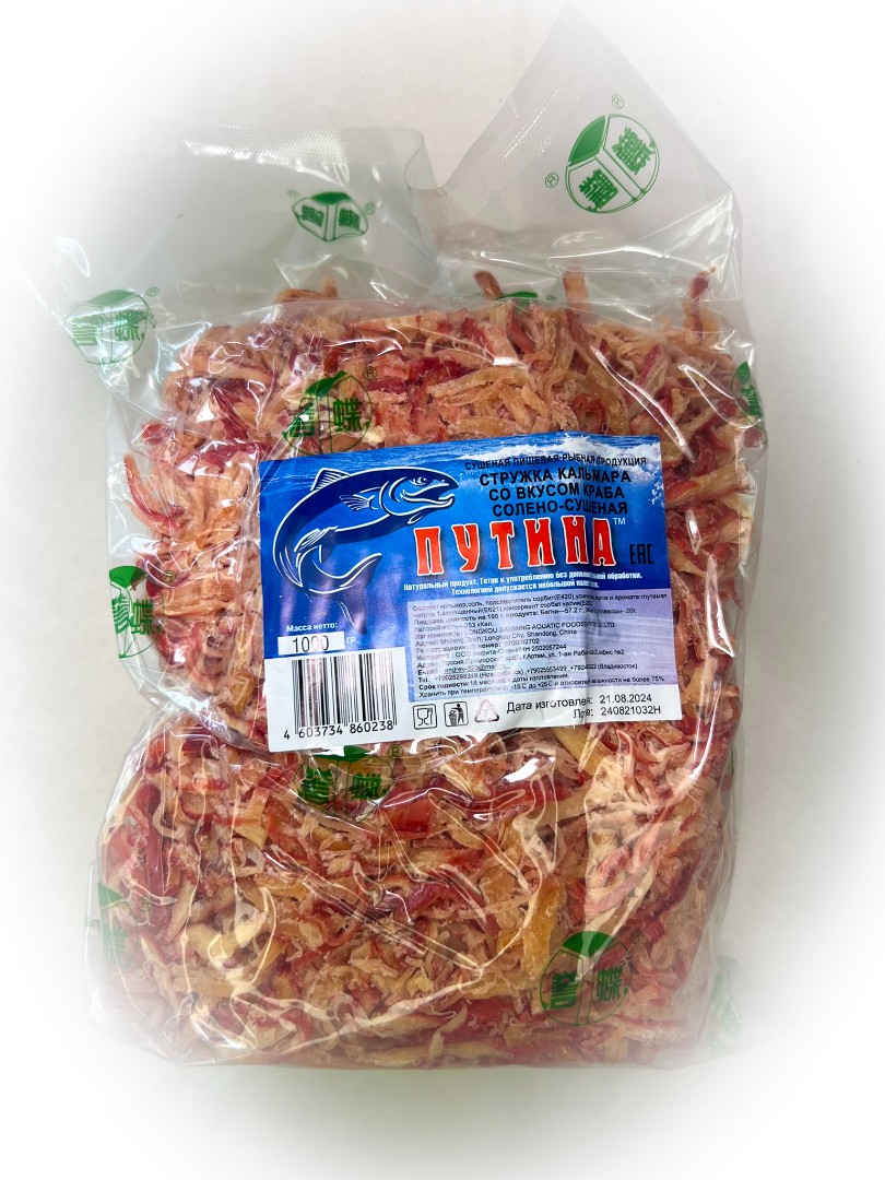 Кальмар стружка со вкусом краба "Розовая" (ПУТИНА) в Апрелевке