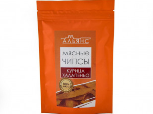 Снеки к пиву: Мясо (АЛЬЯНС) вяленое курица с халапеньо (50 гр)